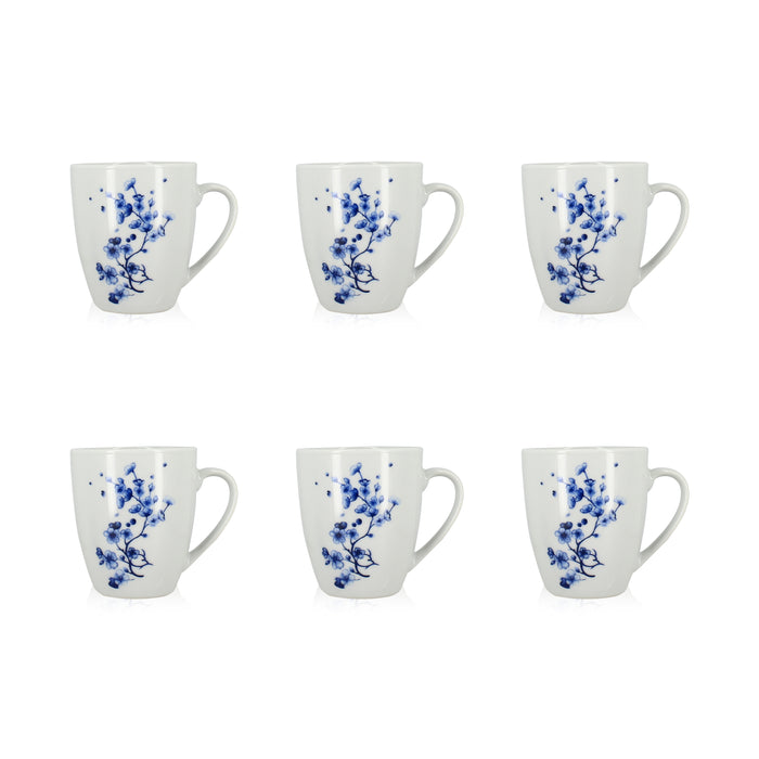 Lot de 6 mugs 36cl en porcelaine Centaurée