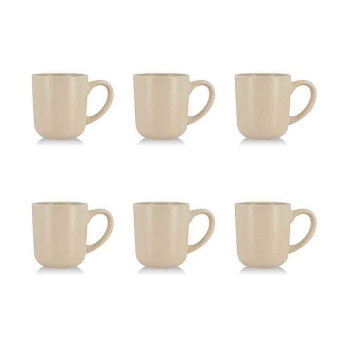 Lot de 6 mugs 38cl en grès beige Arita