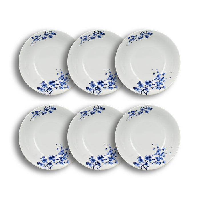 Lot de 6 assiettes creuses 21cm en porcelaine Centaurée