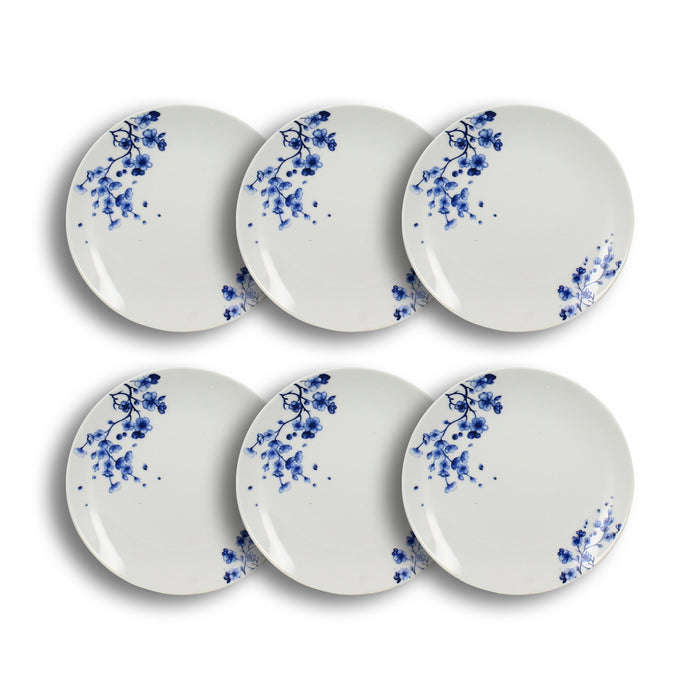 Lot de 6 assiettes à dessert 21cm en porcelaine Centaurée