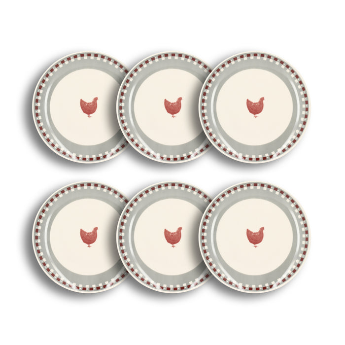 Lot de 6 assiettes plates 26cm en grès Gallina