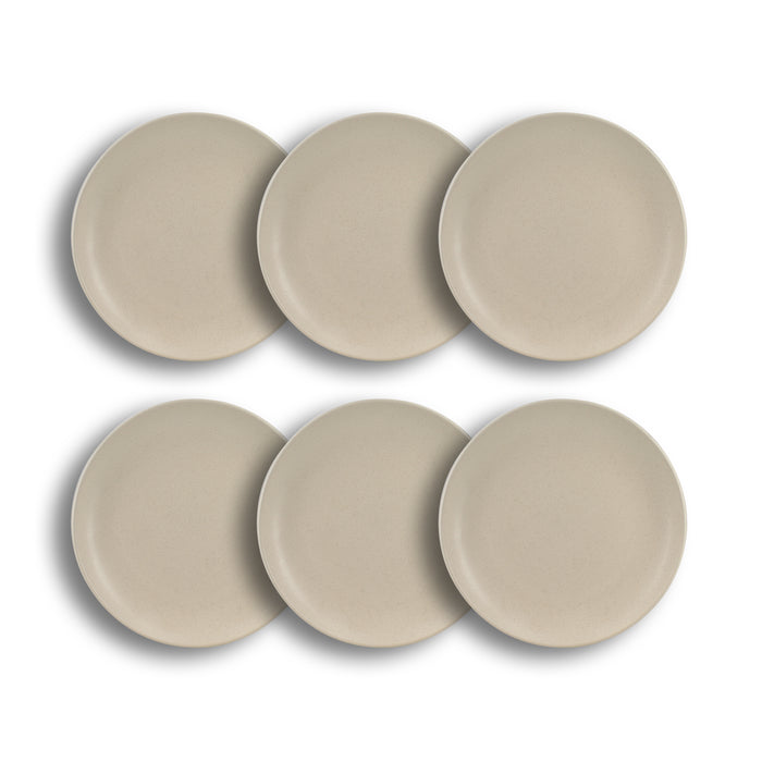 Lot de 6 assiettes plates 27cm en grès beige Arita