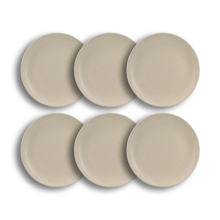 Lot de 6 assiettes à dessert 20.5cm en grès beige Arita
