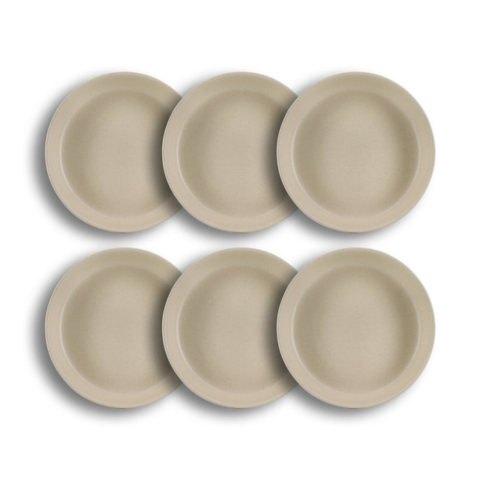 Lot de 6 assiettes coupes 20.5cm en grès beige Arita