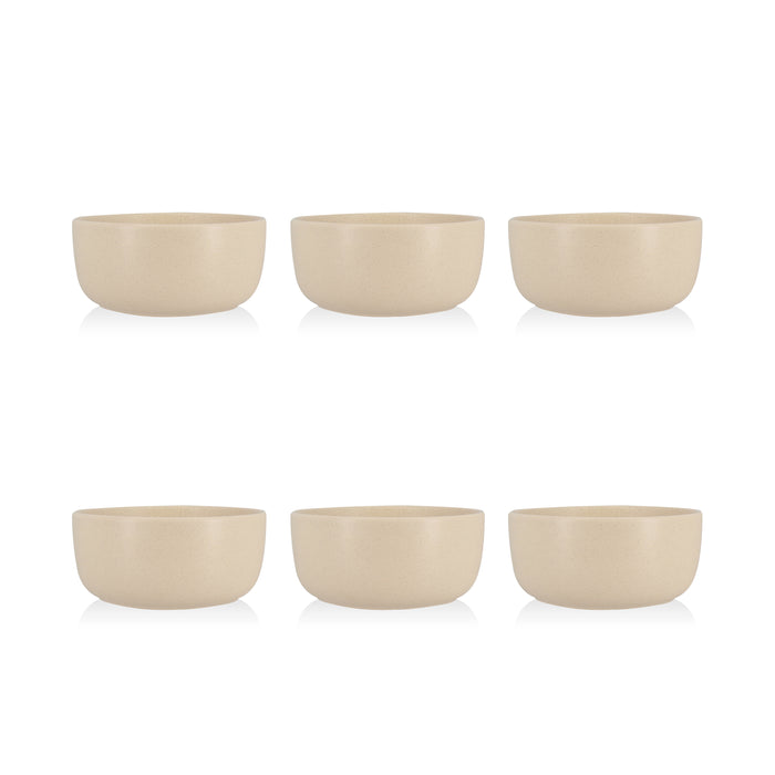 Lot de 6 assiettes coupes 15cm en grès beige Arita