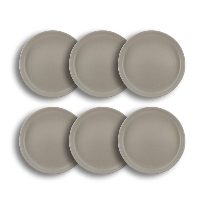 Lot de 6 assiettes plates 27cm en grès gris Arita