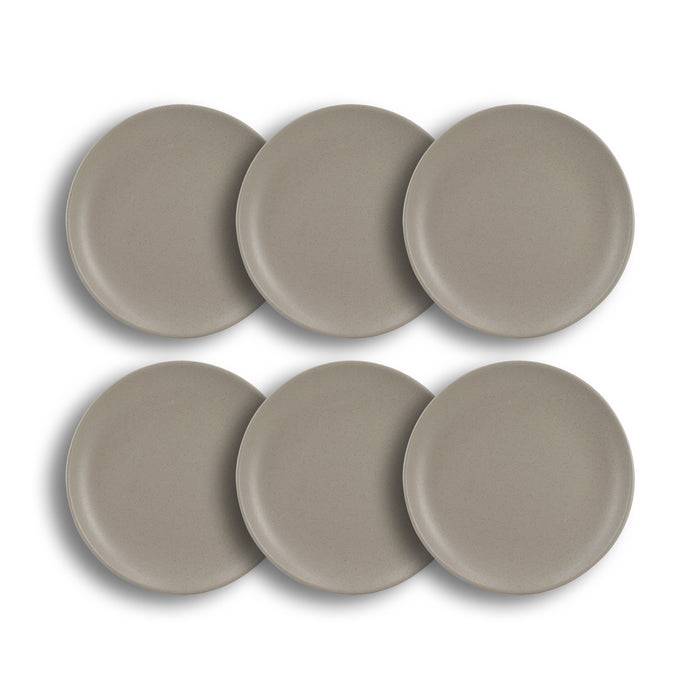 lot de 6 assiettes à dessert 20.5cm en grès gris Arita
