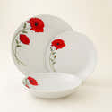 Lot De 6 Assiettes à Dessert Porcelaine Coquelicot - 19,5 Cm, Résistantes Et Micro-ondes - 11