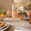Lot de 3 verres à pied 43.5cl en verre orange Circus