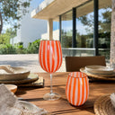 Lot de 3 verres à pied 43.5cl en verre orange Circus
