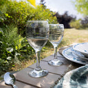 Lot de 6 Verres à Pied Serpentin 24.5cl en Verre avec Ligne Noire