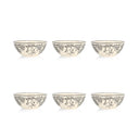 Lot de 6 bols 50cl en grès décor noir Florali