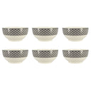 Lot de 6 Bols Graphik 50cl en Porcelaine New Bone 3 Décors Assortis