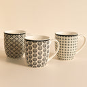 Lot de 6 Mugs Graphik 32cl en Porcelaine New Bone