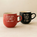 Lot de 6 Mugs 35cl Pause Café en Grès Coloris Assortis