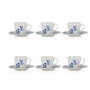 Lot de 6 tasses 22cl et soucoupes en porcelaine Centaurée