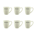 Lot de 6 mugs 38cl en grès Bonjour