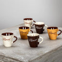 Lot de 6 tasses 15cl en grès Expresso Italiano