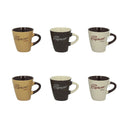 Lot de 6 tasses 15cl en grès Expresso Italiano