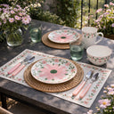 Lot de 6 assiettes plates 27cm en porcelaine Primavera rose