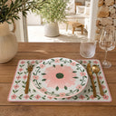 Lot de 6 assiettes plates 27cm en porcelaine Primavera rose