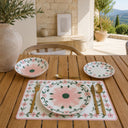Lot de 6 assiettes plates 27cm en porcelaine Primavera rose