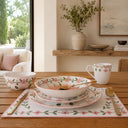 Lot de 6 assiettes creuses 20cm en porcelaine Primavera rose