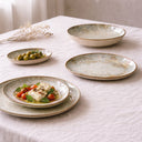 Lot de 6 assiettes plates 26cm en faïence Minéral