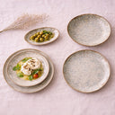 Lot de 6 assiettes creuses 21cm en faïence Minéral