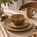 Lot de 6 assiettes plates 27cm en grès caramel Turbolino