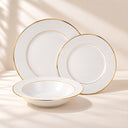 Service de table 36 pièces en porcelaine Filet or