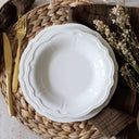 Lot de 36 assiettes blanche en grès Charlotte