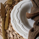 Lot de 36 assiettes blanche en grès Charlotte