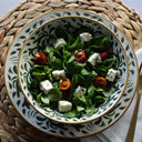 Lot de 6 assiettes plates 27cm en grès décor vert Héraclée