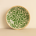 Lot de 6 assiettes creuses 20cm en grès décor vert Héraclée