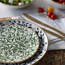 Lot de 6 assiettes à dessert 19cm en grès décor vert Héraclée