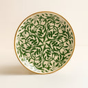 Lot de 6 assiettes plates 27cm en grès décor vert Héraclée