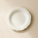 Lot de 6 assiettes creuses blanche en grès 22cm Charlotte