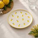 Lot de 6 assiettes plates 26cm en grès Citron