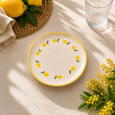 Lot de 6 assiettes à dessert 20cm en grès Citron