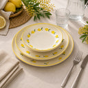 Lot de 6 assiettes à dessert 20cm en grès Citron