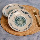 Lot de 6 assiettes creuses 20 cm en faïence Sardine