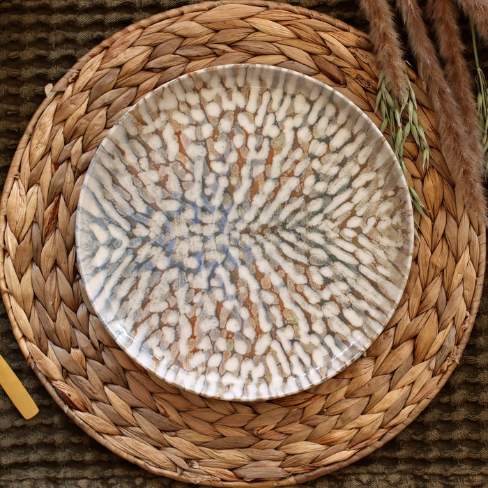 Lot de 6 assiettes plates 26cm en grès Ambre