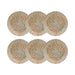 Lot de 6 assiettes creuses Ambre 20.5cm en grès marron et beige