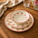 Lot de 6 assiettes à dessert 20cm en grès Cerise