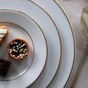 Lot de 6 assiettes plates 26.5cm en porcelaine Classic Filet Or