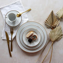 Lot de 6 assiettes à pain 16cm en porcelaine Classic Filet Or