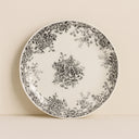 Lot de 6 assiettes plates 26cm en grès décor noir Florali