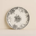Lot de 6 assiettes plates 26cm en grès décor noir Florali
