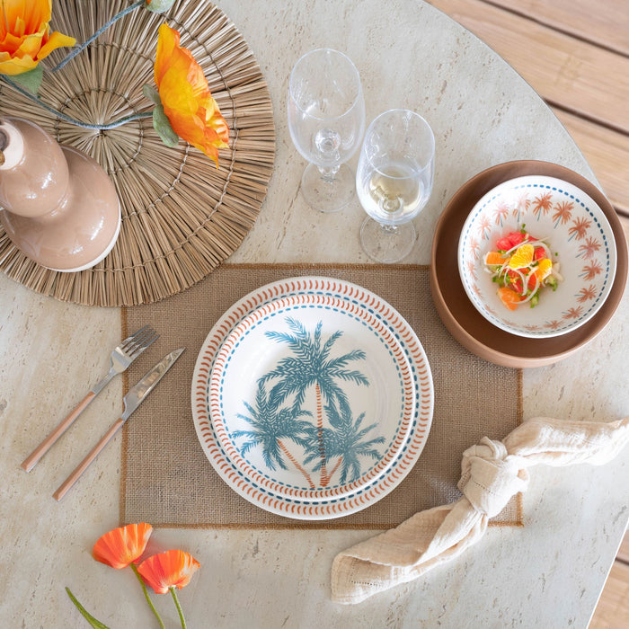 Lot de 6 assiettes creuses 21.5cm en grès Tropique